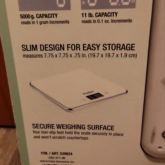 NWT!! POLDER Slimmer Digital Kitchen Scale - Picture 8 of 8
